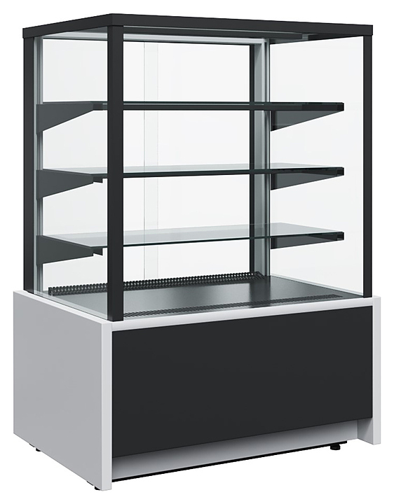 Витрина кондитерская Carboma KC70 VM 0,6-1 Light Техно (9006-9005, черная) - профессиональное оборудование